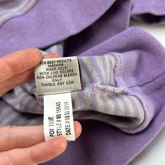 Peter Millar Mens Striped Crewneck Sweater Large Crown Purple Cotton Comfort - Picture 8 of 8